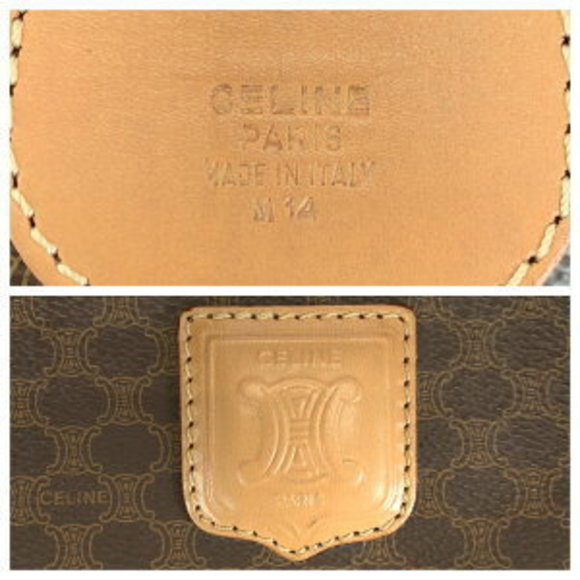 CELINE macadam pattern brown bag handbag - Picture 4 of 9